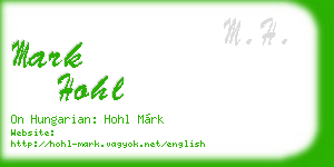 mark hohl business card